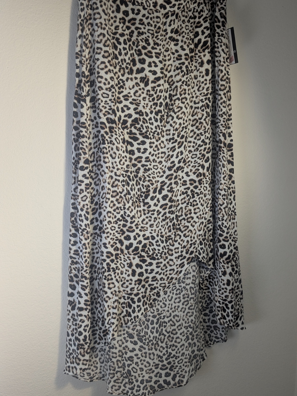 I.N. Studio Leopard Print High Low Wrap Midi Skirt Rayon Size Medium